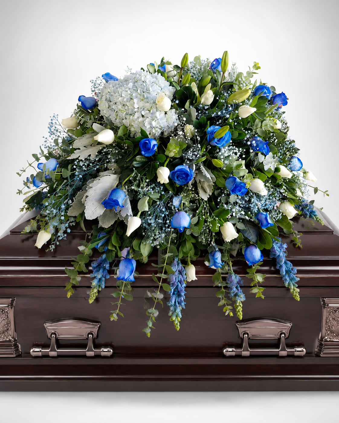 Cubre Caja Fúnebre Azul y Blanco — Cielo Eterno