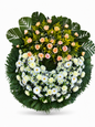 Corona de Condolencias Blanca y Salmón — Ternura Celestial