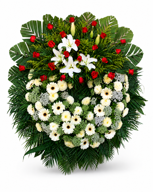 Corona de Condolencias Gerberas y Lirios — Luz y Esperanza