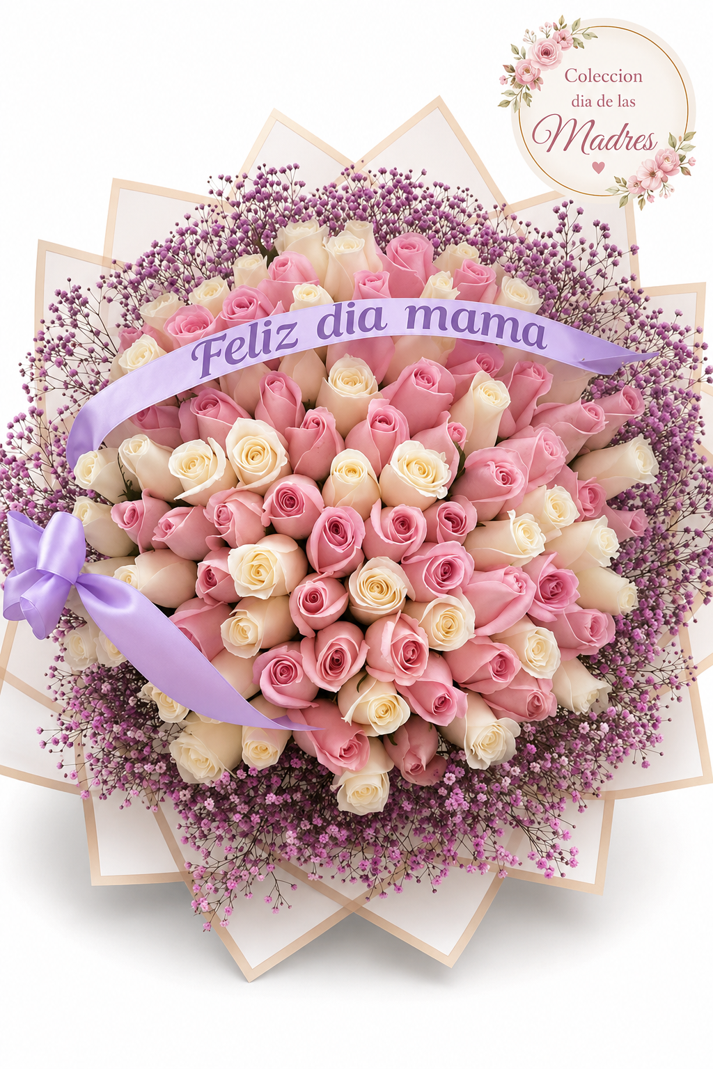 Ramo 100 Rosas Feliz Día Mamá — Edición Especial